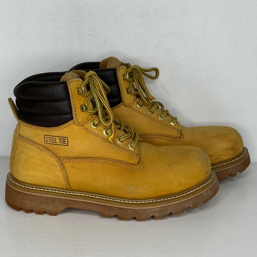 Brahma Boulder‎ Steel Toe Boots Leather Oil Resistant Lug Soles Hiking Work Sz 7